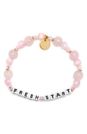 Little Words Project Fresh Start Beaded Stretch Bracelet in Pink at Nordstrom, Size Small