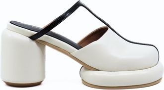 All Black Womens Mod T Mule In White