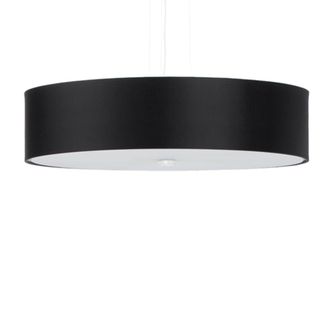 Sollux Lighting L&aacute;mpara de techo tela negra, vidrio, acero alt. 102 cm