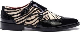 Carlos By Carlos Santana Kai Double Monk in Black Zebra at Nordstrom, Size 11.5