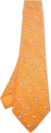 Herm&egrave;s Cravatta con stampa - Arancione