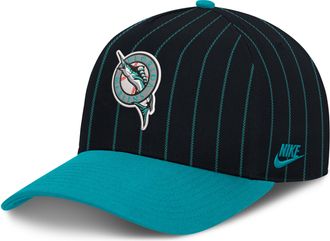 Nike Florida Marlins Cooperstown Rise Nike Mens MLB A-Frame Adjustable Hat in Black | NB1D03KBFMV-JC9