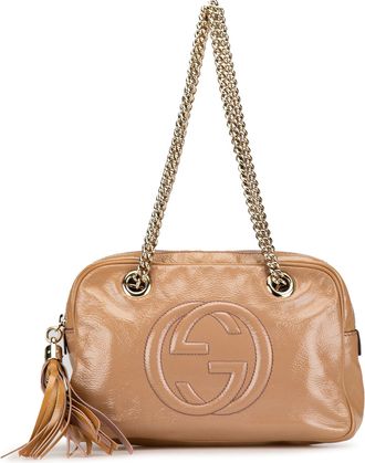 Gucci Pre-owned Womens Patent Soho Chain Shoulder Bag - Tan Leather - One Size