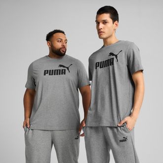 Puma T-Shirt PUMA ESS NO. 1 LOGO TEE, Herren, Gr. XXL, grau (medium gray heather), Jersey, Obermaterial: 100% Baumwolle, meliert, regular fit normal, Rundh