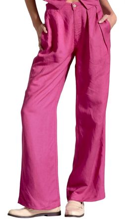 Elan Womens Wide Leg Pleated Trouser In Fuchsia