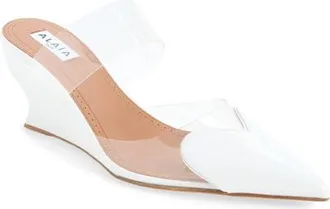 Alaia Pointed Toe Wedge Mule in Blanc Optique at Nordstrom, Size 36