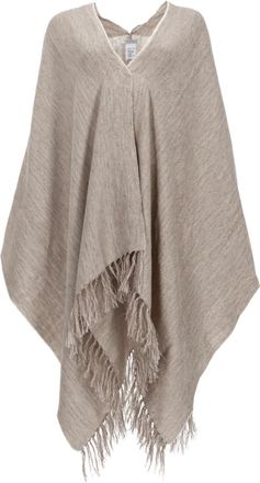 Brunello Cucinelli Beige Solid V Neck Sweater