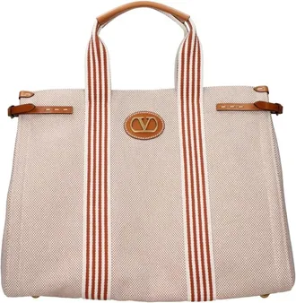 Valentino Garavani Bolso Tote Vltn de Lona - Bags - Hombre - Beige - ONE SIZE