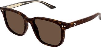 Montblanc MB0258SA Asian Fit 002 Mens Sunglasses Tortoiseshell Size 55