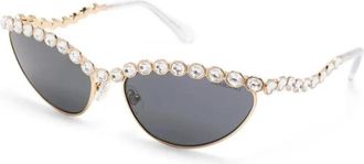 Swarovski Sk 7030 403987 Zonnebrillen - Dames - Zonnebrillen - Geel - 59 MM - Accessoires