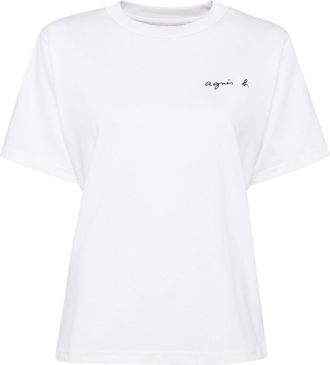 agnès b. logo-print cotton T-shirt - women - Cotton - 1 - White