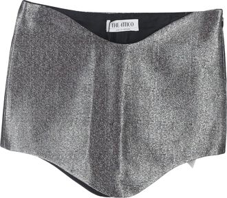 The Attico De Attico Wave Tech glanzende minirok in grijze lurex
