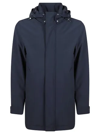 Woolrich Sof Shell Barrow Hooded Polyester-Blend Mac Coat