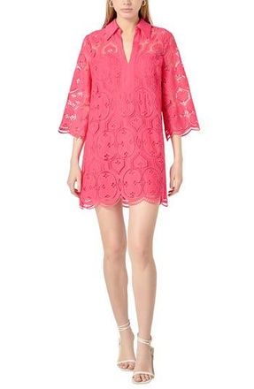 English Factory Embroidered Collar Minidress in Fuchsia at Nordstrom Rack, Size X-Small