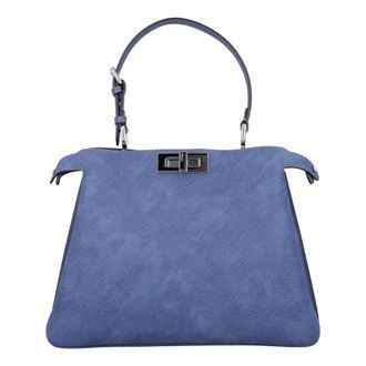 Fendi Stijlvolle Peekaboo Soft Handtas - Dames - Handtassen - Blauw - ONE Size - Leer - Tassen