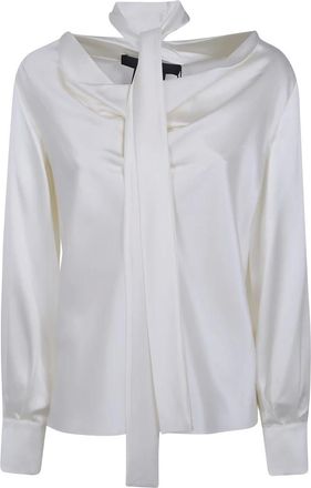 Max Mara Camisa Cl&aacute;sica Fiocchi de Seda - Blouses & Shirts - Mujer - Blanco - 2XS