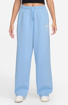 Nike Jordan Sportswear Wide Leg Sweatpants in Psychic Blue/Sail at Nordstrom, Size Xx-Large