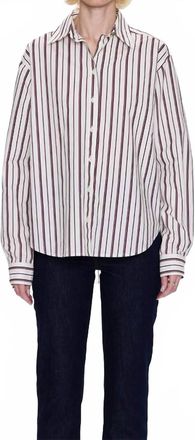 Pistola Denim Finlay Shirt In Claret Stripe