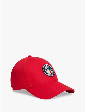 Tommy Hilfiger Mens Sailing Flag Circle Logo Baseball Cap - Red