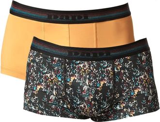 Papi Mens 2-Pack Brazilian Trunk Underwear In Black/cadmium Yellow