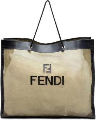 Fendi Pre-owned Tote Bags, female, Brown, Size: ONE SIZE Pre-owned Mesh Tote Bag