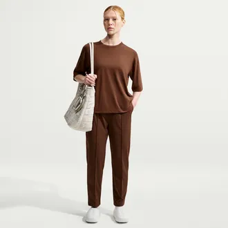 Nike Womens 24.7 PerfectStretch Dri-FIT UV Protection High-Rise Tapered Pants in Brown | HM8844-259