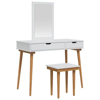 vidaXL Conjunto De Mesa De Tocador Fauske 3 Uds. Blanco Vidaxl
