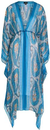 Etro Paisley-print Chiffon Maxi Kimono Dress - Blue - One Size