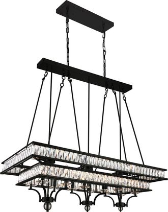 CWI Lighting Shalia 20 Light Island Chandelier With Black Finish