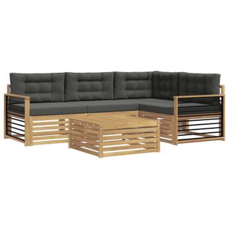 vidaXL Conjunto De Sof&aacute;s De Exterior 6 Pcs Blanco Y Antracita Vidaxl