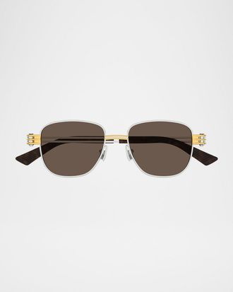 Bottega Veneta Rectangle Metal Sunglasses