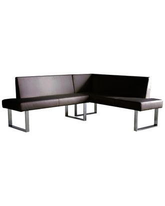 Armen Living Amanda Black Corner Sofa