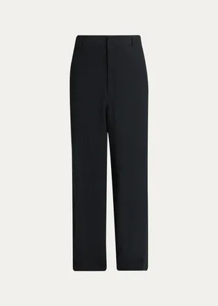 Giorgio Armani Mens Wool-Blend Slim-Fit Trousers