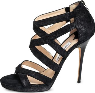 Jimmy Choo London Sandali in pelle con tacco 130mm - Nero