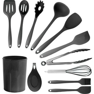 MegaChef Silicone Cooking Utensils, Set of 12 in Black at Nordstrom