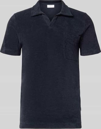 Lindbergh Lindbergh Relaxed Fit Poloshirt mit V-Ausschnitt in Dunkelblau, Gr&ouml;&szlig;e XXXL