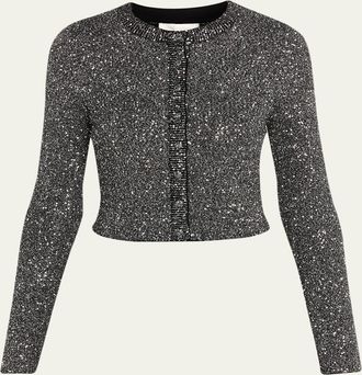 LoveShackFancy Ferra Sequined Knit Cardigan