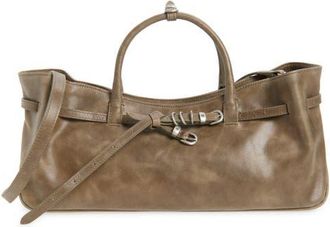 Margesherwood Grandma Buckle Suede Shoulder Bag in Etoffe Pull-Up at Nordstrom