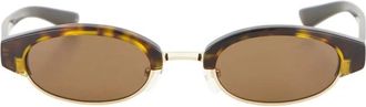 Alexander McQueen Ellipse Zonnebrillen - Heren - Zonnebrillen - Bruin - ONE Size - Nylon - Accessoires