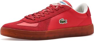 Lacoste Baseshot Pro Leather Sneakers Mens Shoes Red/Gum : 10.5 D - Medium, Leather/Suede