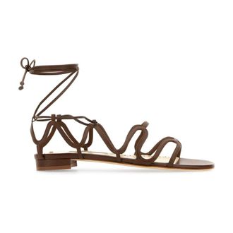 Manolo Blahnik Flat Sandals, female, Brown, Size: 11 US Fawda Flat Sandals