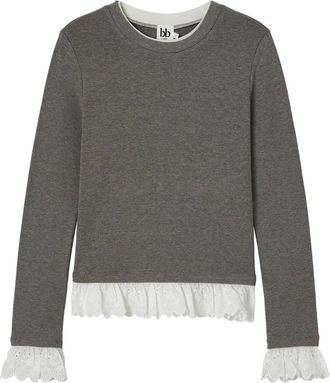 B+ab Top met ruches - Grijs