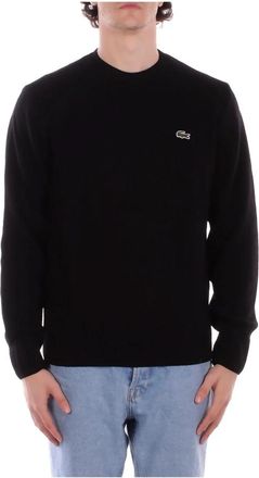 Lacoste Logo Patch Sweater - Heren - Ronde hals truien - Zwart - M - Wol - Truien & Vesten