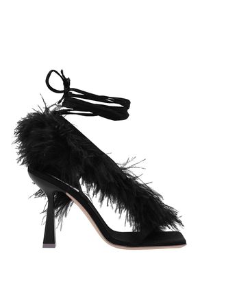 Sebastian Milano Feather detailed Wrap Sandals