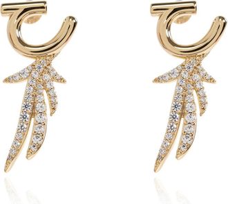 Ferragamo Ear Piuma SM - Dames - Oorbellen - Geel - ONE Size - Leer - Accessoires