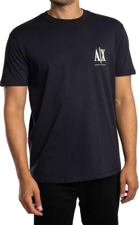A|X Armani Exchange Mens Short Sleeve Side Monogram Logo T-Shirt, deep Navy, XL