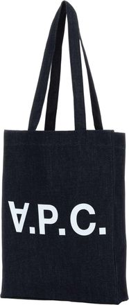 A.P.C. Logo-Print Cotton Tote Bag - Black
