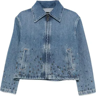 7 For All Mankind Embellished Zipped Denim Jacket