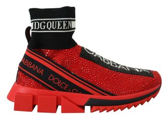Dolce & Gabbana Portofino Sneakers Rode Kristal Cs1676
