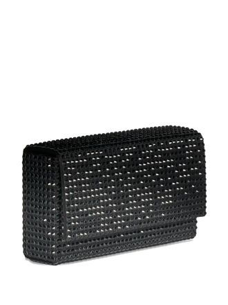 Amina Muaddi Verfraaide clutch - Zwart
